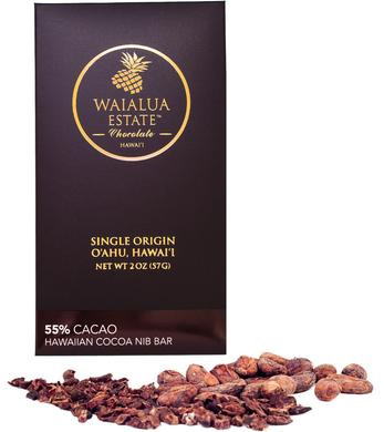 Hawaii Grown -55% Cacao - Hawaiian Cocoa Nib Bar - $10/bar