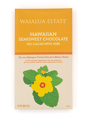 Hawaii Grown - 55% Cacao - Hawaiian Cocoa Nib Bar - $10/bar